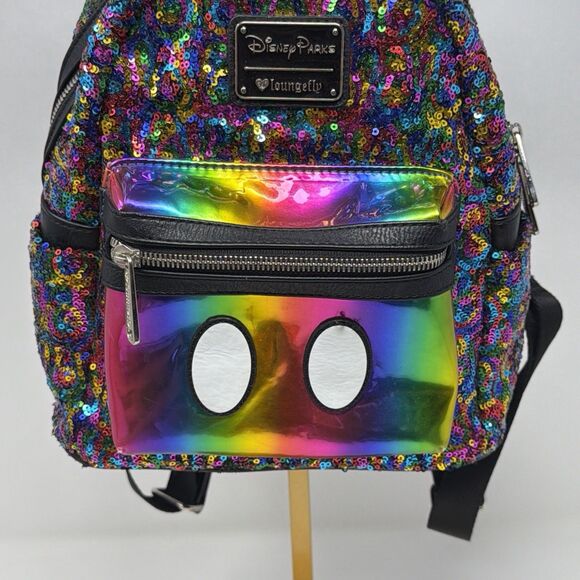 Disney Parks Loungefly Rainbow Sequin Mickey Ears Mini Backpack main image 12
